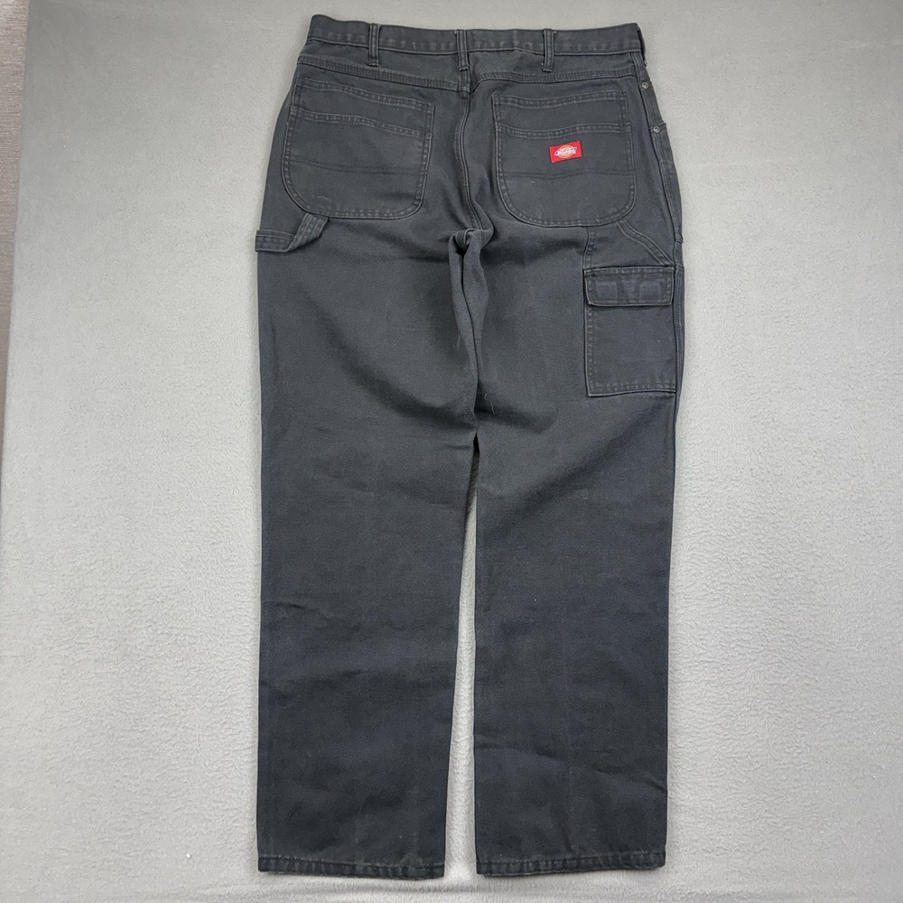 Dickies Mens Carpenter Pants 36X32 Double Knee Black Heavy Cotton Y2K 19393RBK